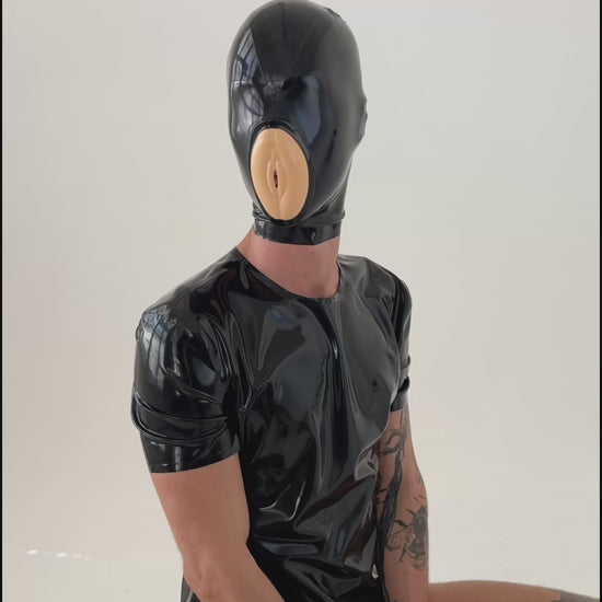 Set unisex latexové tričko + mikroperforovaná pussy maska