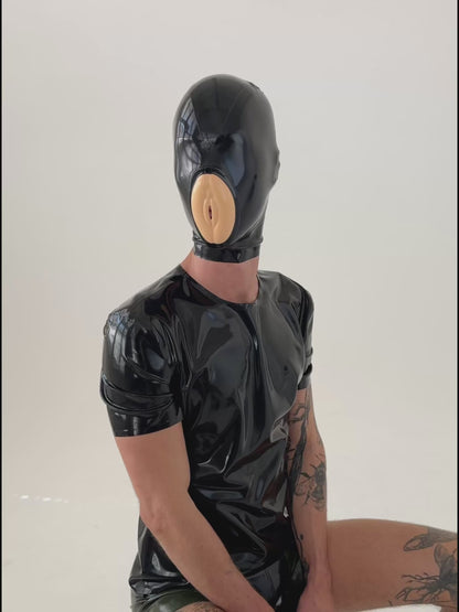 Set unisex latexové tričko + mikroperforovaná pussy maska